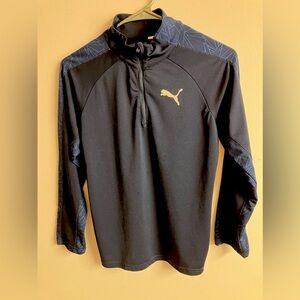 Puma Boy’s Long Sleeve Pullover Top, Large (12-14), Blue, Activewear